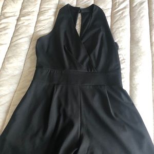 Black v cut romper